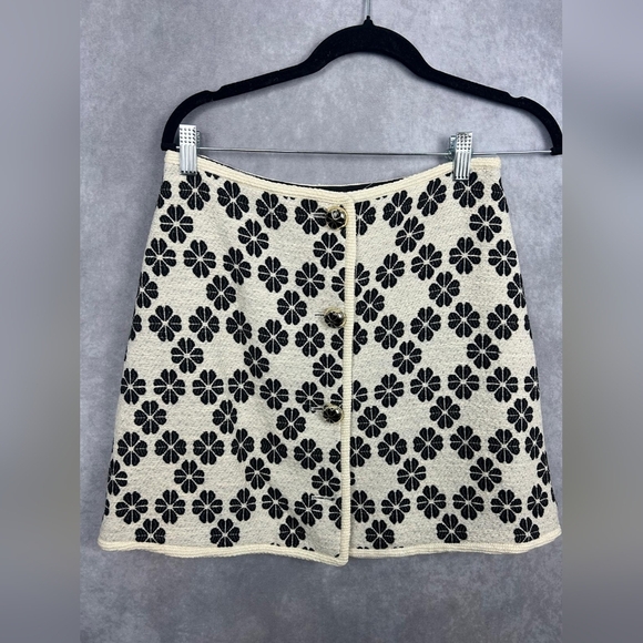 Kate Spade Tweed Jacket skirt suit Career Office  Cream&black Floral Size‎ 4 - Picture 10 of 15